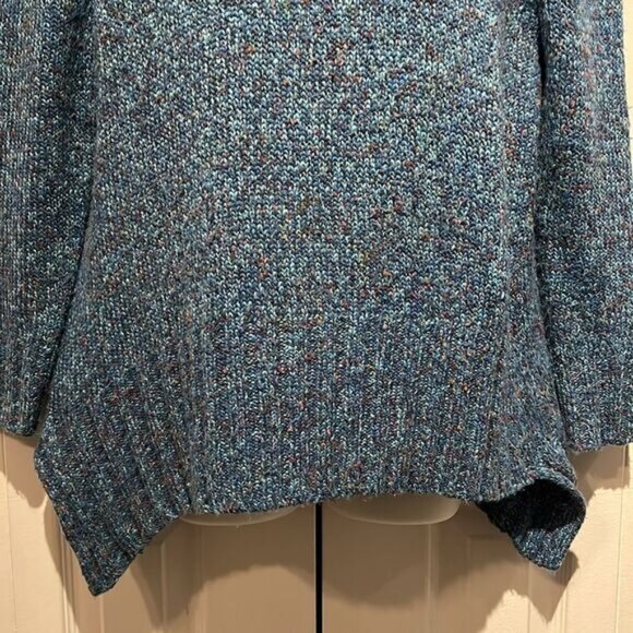 Tabi Blue Turtleneck Asymmetrical Sweater Size S - Picture 3 of 6